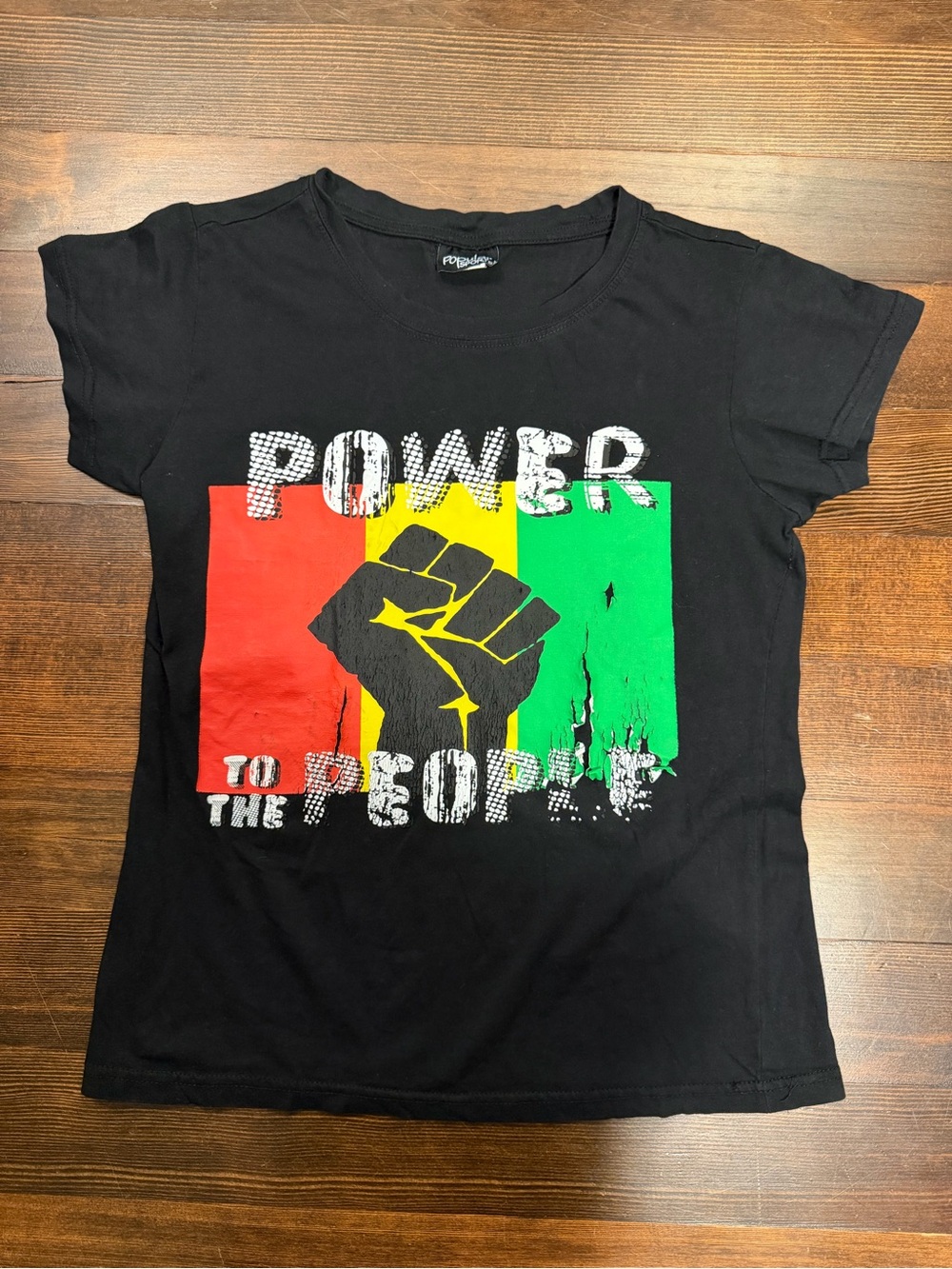 Popular Sports Power to the People Raised Fist Protest Graphic Tee L